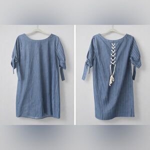 Kori Chambray Dress with Lace-Up Back